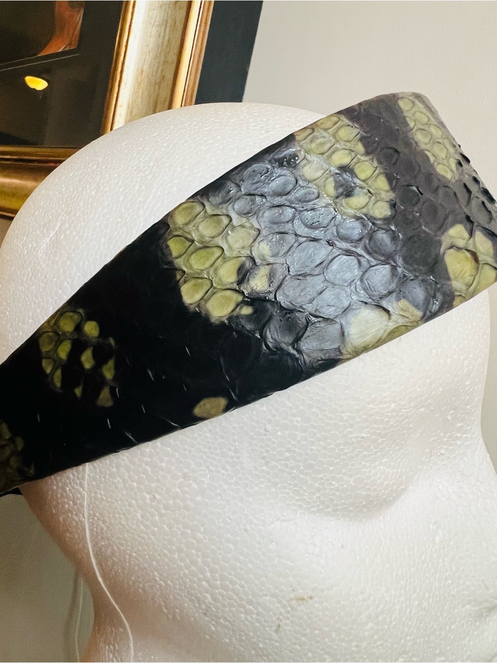 Green Real Python Snakeskin
Headband with Elastic In Back 1 of A Kind One Size